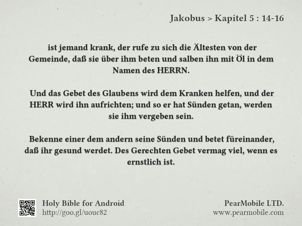 Jakobus, Kapitel 5:14-16